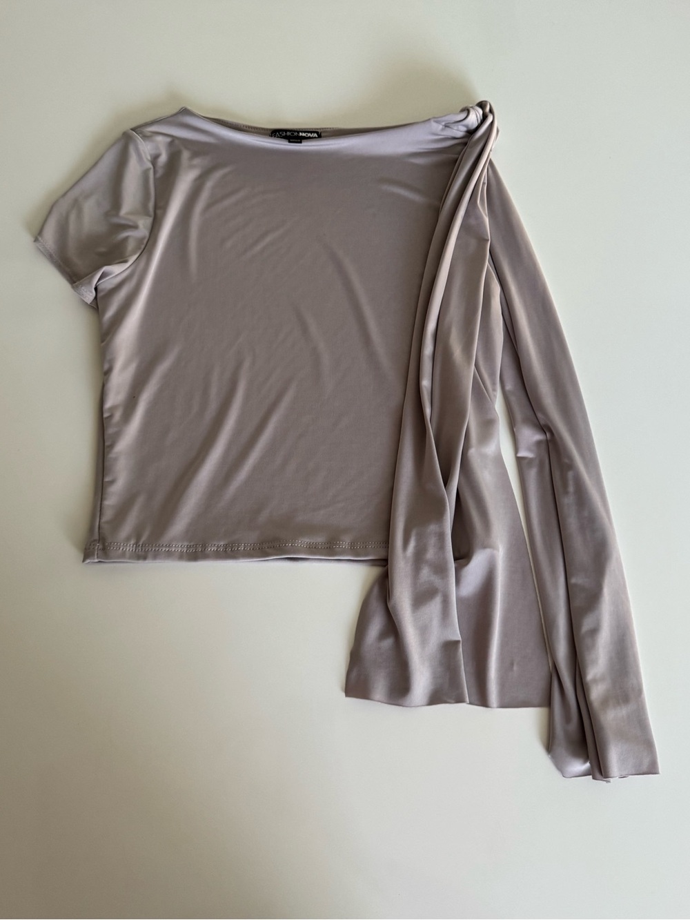 Double Lined Gray Crop Top